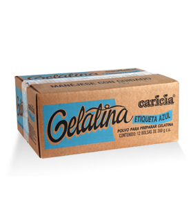 Gelatina Caricia - Caja etiqueta azul